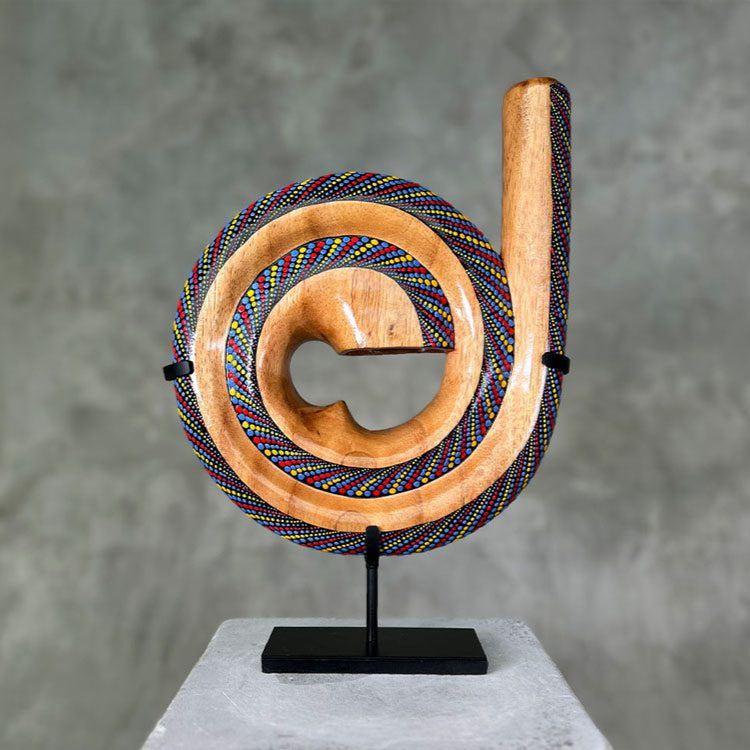 Purple LIDAH® Spiral Didgeridoo Studio Image With Stand