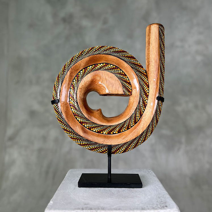 Red Dots LIDAH® Spiral Didgeridoo Studio Image With Stand