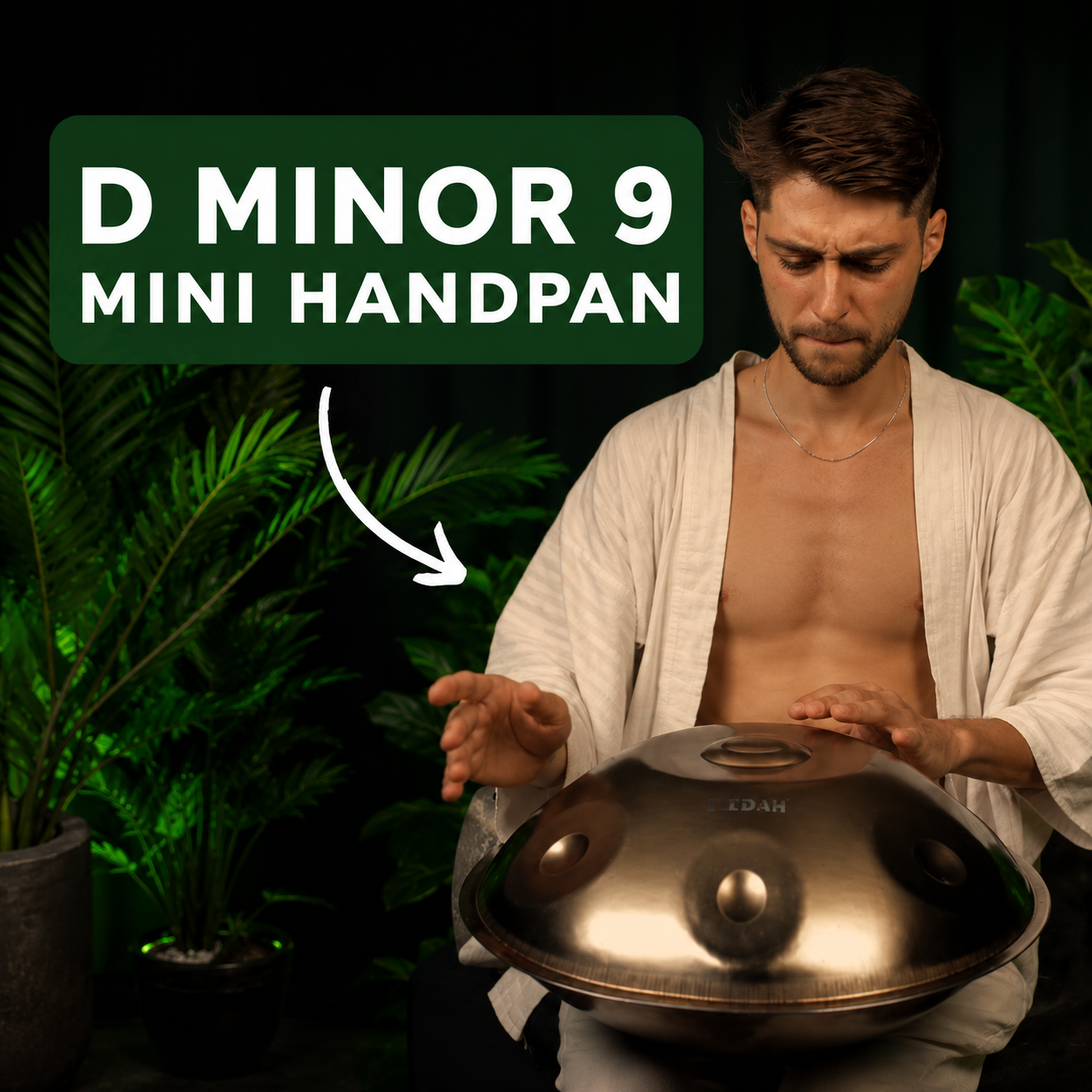 D minor mini handpan being played in a studio